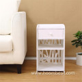 Small Side Table White Bookshelf Bedside Nightstand Table